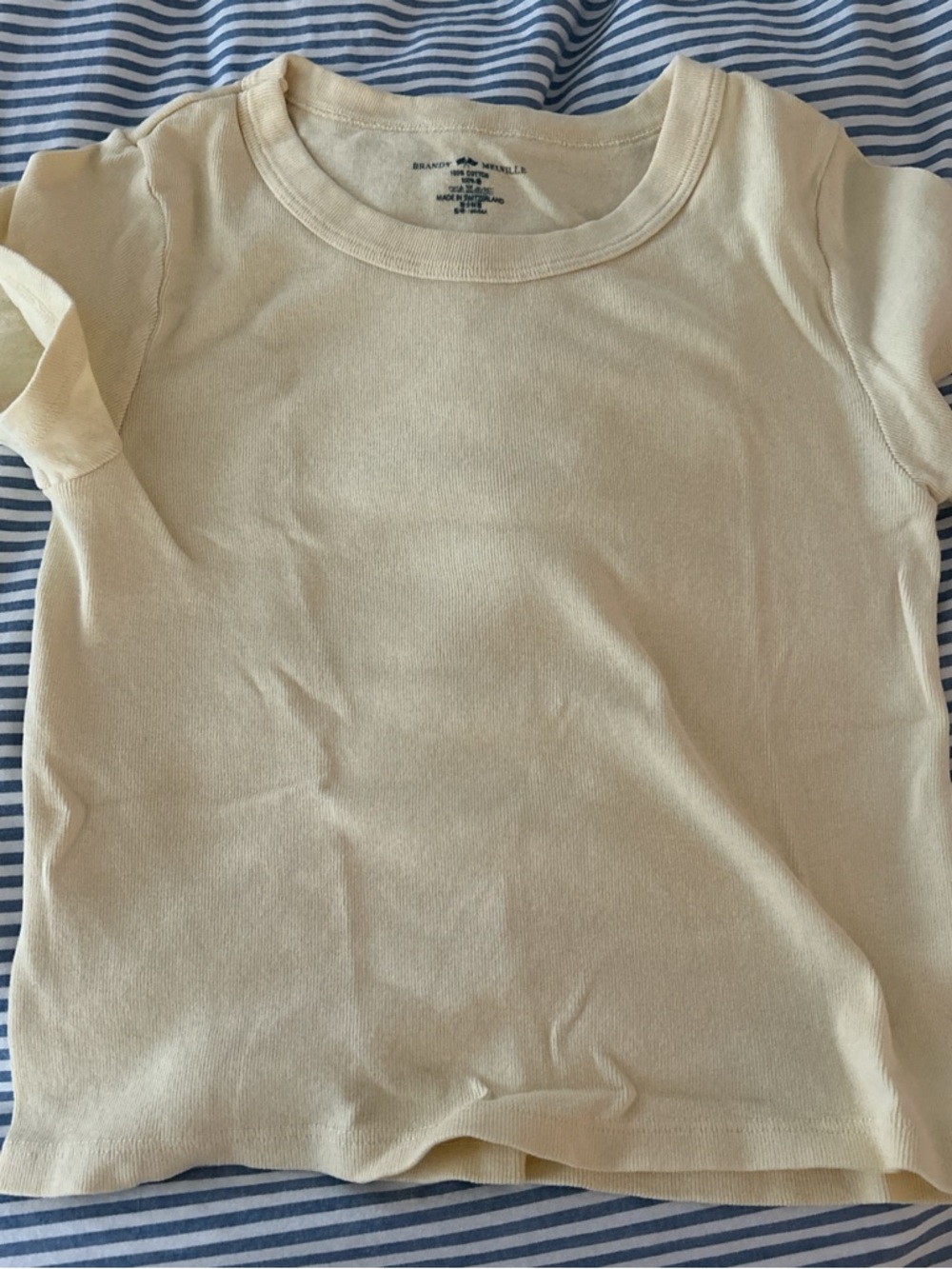 Brandy Melville Cream Short Sleeve Tee